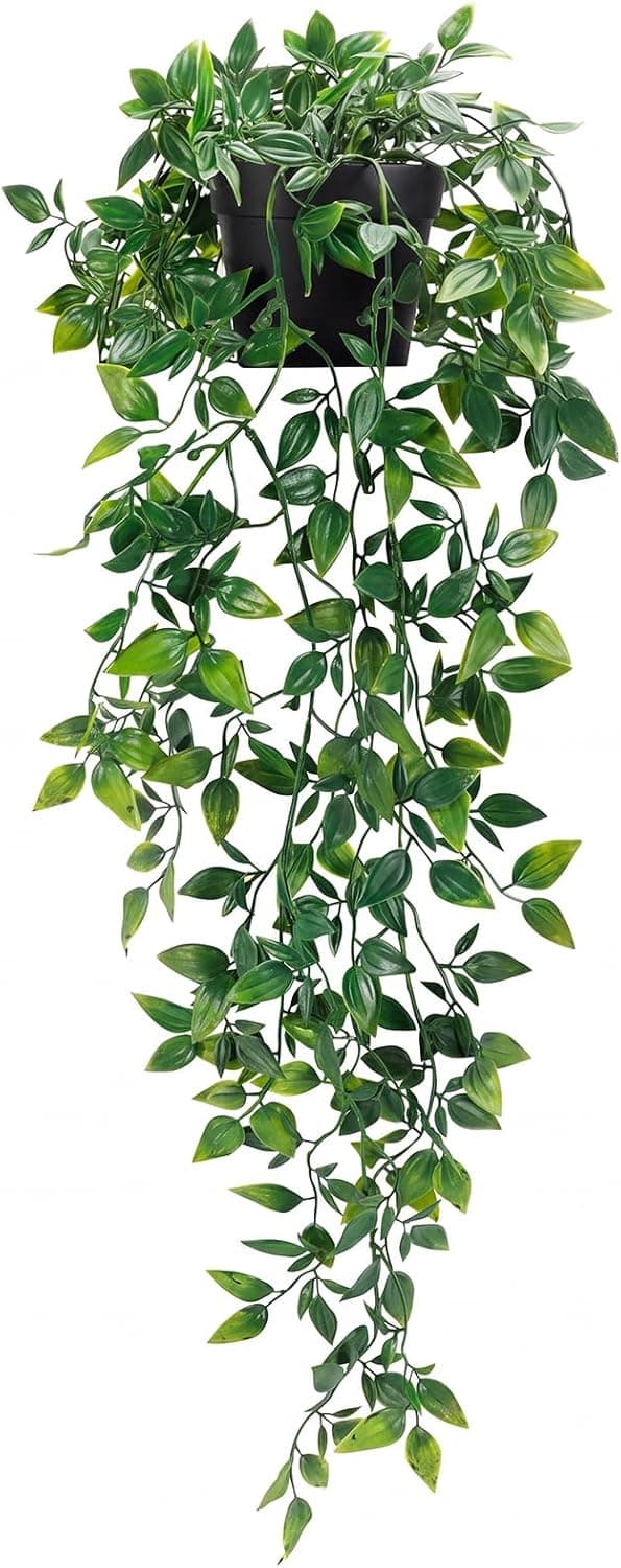 Whonline Fake Hanging Potted Plant Artificial Indoor Outdoor Shelf & Office Decor