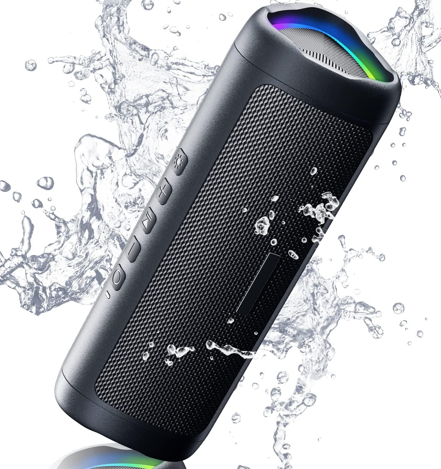 Portable Bluetooth Speaker – HD Sound, Waterproof, 20H Playtime, BT5.3 (Black)